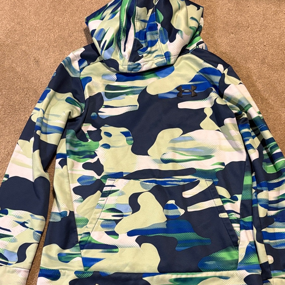 Under Armour Blue and Green Camo Hoodie